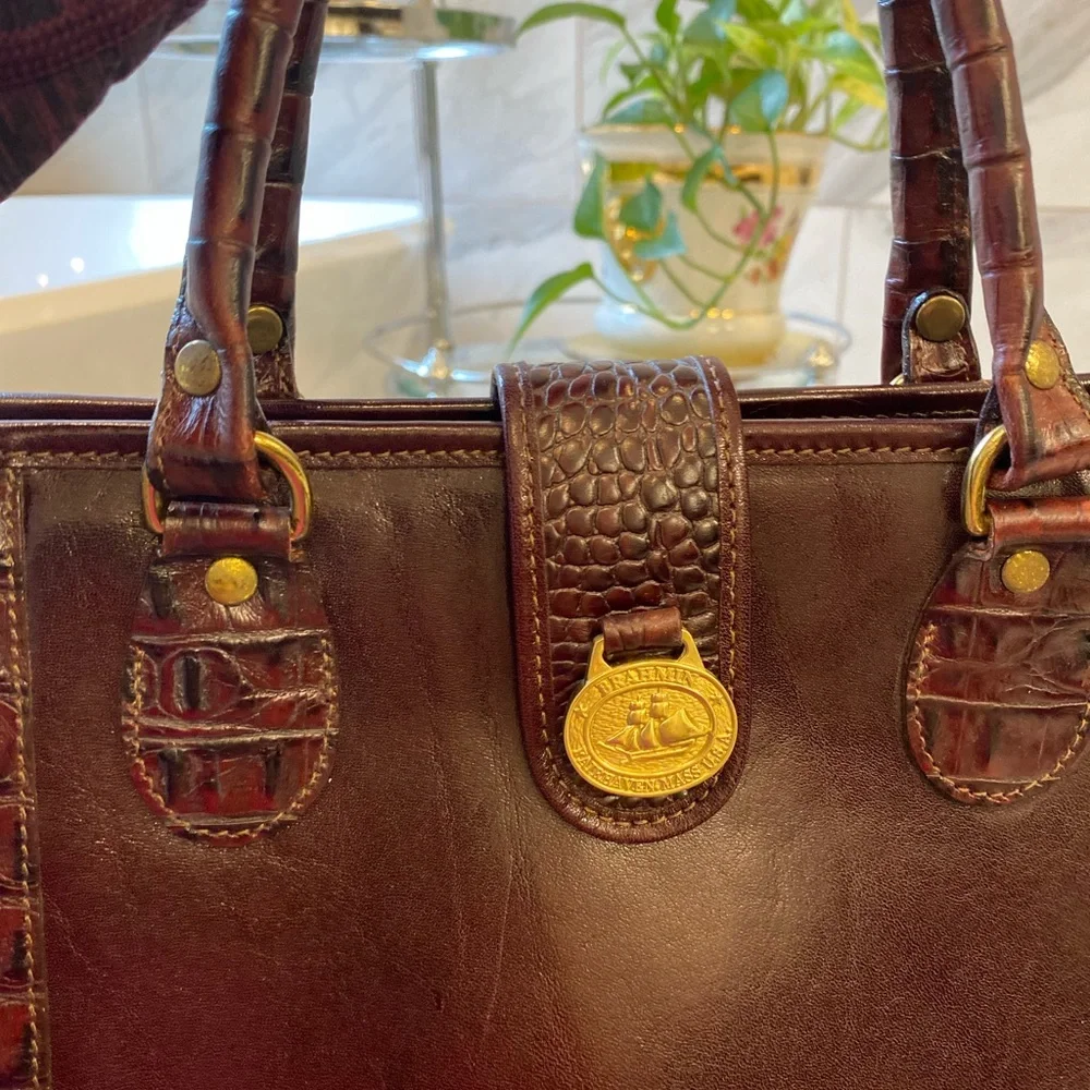 NWT Vintage Brahmin Addison Satchel Purse Merlot